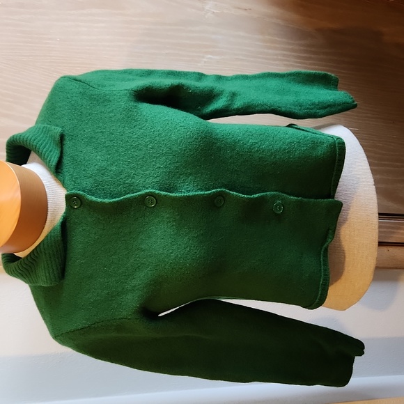 Green Wool Cropped Cardigan Zara Size Small - Picture 3 of 8